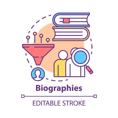 Biographies Concept Icon Life History Idea Thin Line Illustration