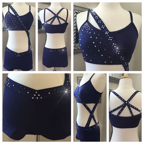 2 Piece Custom Jazz Or Open Dance Costume Gorgeous Blue And Strappy