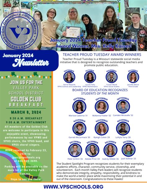 January 2024 Newsletter Valley Park School District