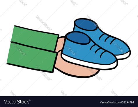 Cartoon gift new shoes Royalty Free Vector Image