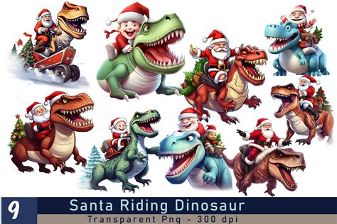 Santa T Rex Dinosaur Christmas Clipart Graphic By Md Shahjahan · Creative Fabrica