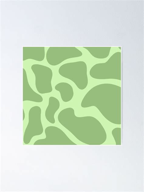 Aesthetic Green Cow Prints Poster By Kozumoci Redbubble