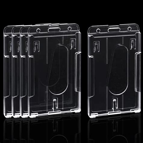 Rebanky Pcs Porte Badge Rigide Vertical Cartes Avec Fente Porte