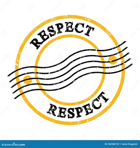 Texto De Respeto Sobre La Estampilla Postal Amarilla Negra Stock de