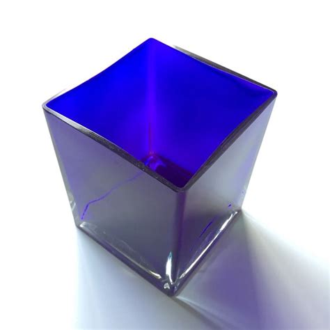 Gorgeous Vintage Cobalt Blue Crystal Glass Square