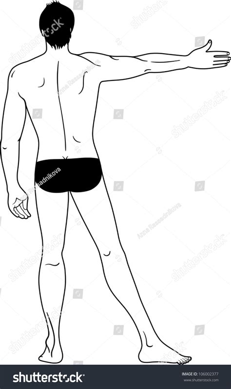 Full Length Back View Standing Naked Stock Vector Royalty Free 106002377 Shutterstock