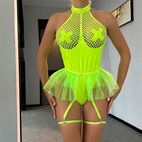 Munlar Suspenders Women S Lingerie Sheer Fishnet Teddy Bodysuit Naughty For Sex Sexy Lingerie