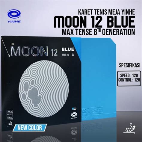 Karet Bat Tenis Meja Pingpong Yinhe Moon 12 Blue 8th Generation