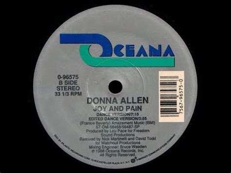 Donna Allen Joy And Pain Vinyl Rpm R