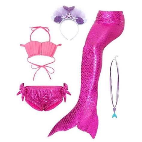AmzBarley Pièces Petite Filles Maillot de Bain Princesse Queue de Sirène Bikini Cosplay plage