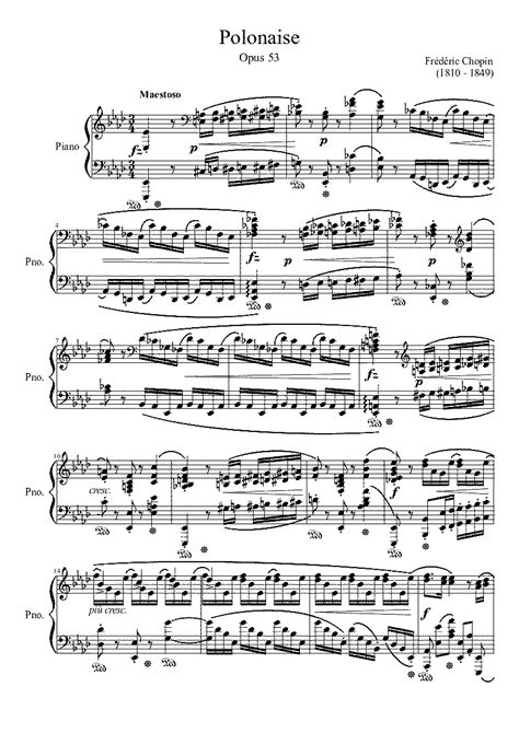 La Partitura De Polonaise Chopin Partituras Org