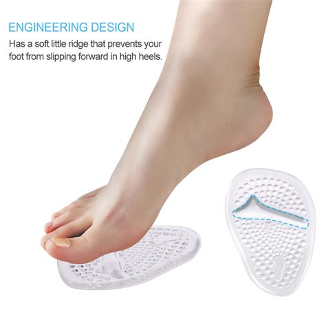 Ball Of Foot Cushions 2 Pairs Anti Slip Shoe Pads Inserts Gel Forefoot Insoles For Women