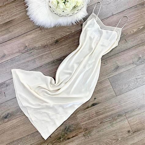 Sz S M Vintage Y K Victorias Secret Pure Silk Ivory White Lingerie Slip Dress Etsy
