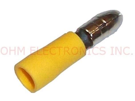 New Retail Pack Of Yellow Awg Vinyl Insulated Male Bullet