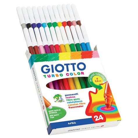 Набор фломастеров цветных Giotto Turbo Color, на водной основе, 2.8 мм ...