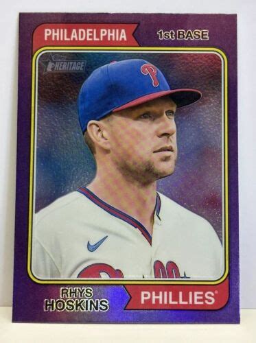 Topps Heritage Rhys Hoskins Purple Chrome Refractor Milwaukee