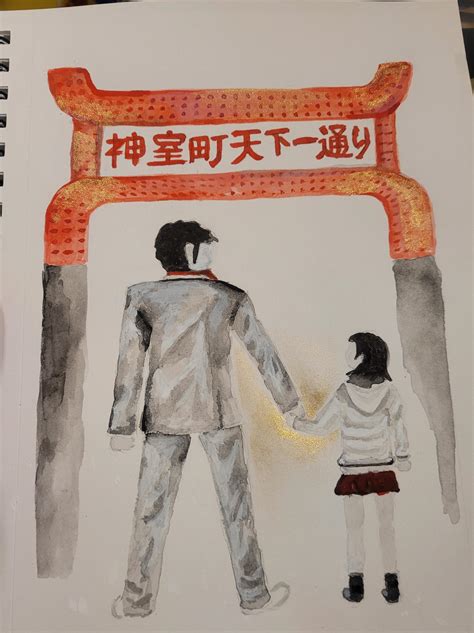 Kiryu and Haruka, in sumi ink : r/yakuzagames