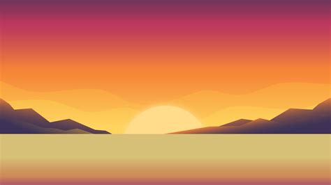 PC WALLPAPER 4K | CLEAN DESIGN MINIMALIST SUNSET - heroscreen.cc