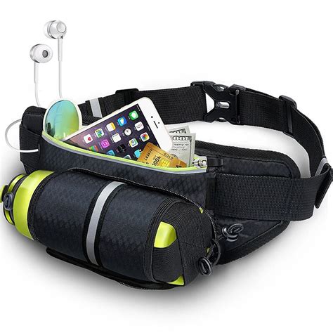 Waterproof Running Waist Bag With Hidden Bottle Holder Sport Jogging