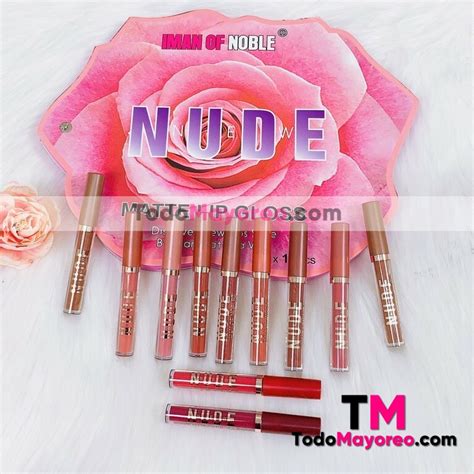 Estuche 12 Pzas Matte Lip Gloss Nude A La Moda Mayoreo CAJA0078 Relojes De Mayoreo