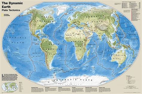 National Geographic The Dynamic Earth Plate Tectonics Wall Map