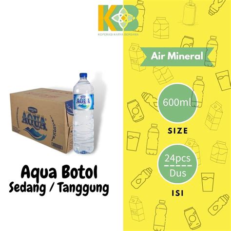 Jual Aqua 600ml Air Mineral Botol Isi 24 Pcs Shopee Indonesia