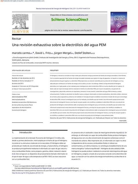 Una revisión exhaustiva sobre la electrólisis del agua PEM Study