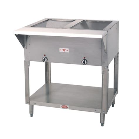 Advance Tabco SW 2E 120 32 Electric 2 Sealed Hot Food Wells Table W Drains 120v