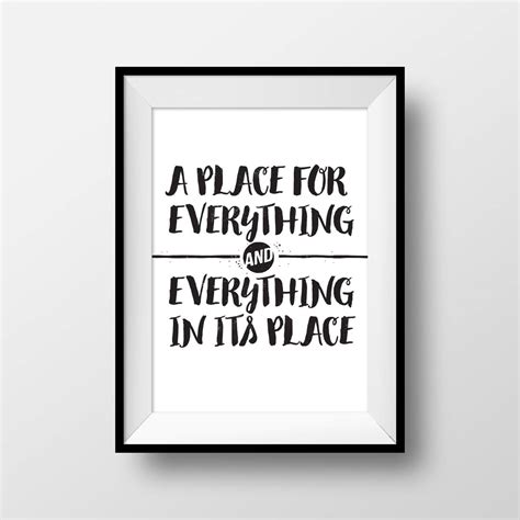 A Place For Everything And Everything In Its Place Printable Etsy