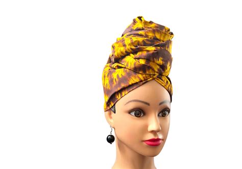 Yellow Brown Head Wrap Zesty Couture