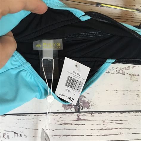 Pilyq Swim Pilyq Dreamy Blue Banded Teeny Bikini Bottoms L Poshmark