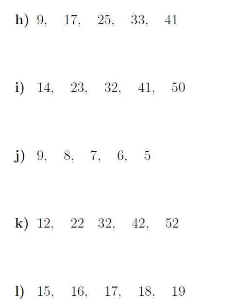 Arithmetic Sequences Worksheets