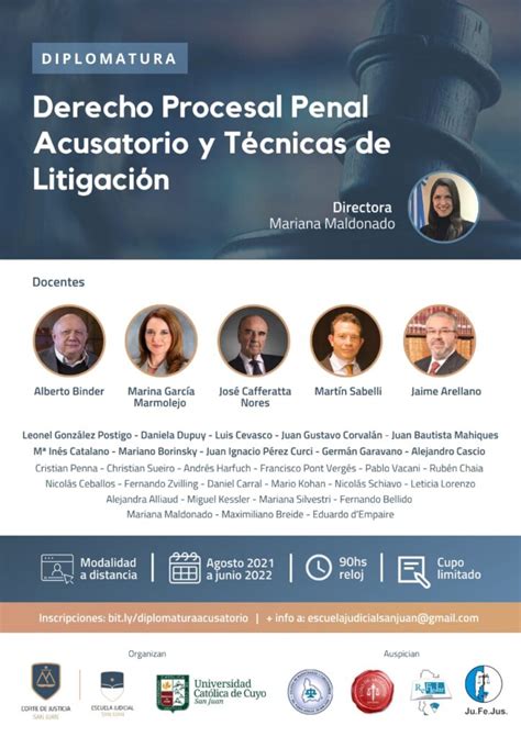 Diplomatura Derecho Procesal Penal Acusatorio Y T Cnicas De Litigaci N