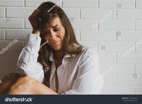 Sad Depressed Caucasian Lady Semi Nude Stock Photo Shutterstock