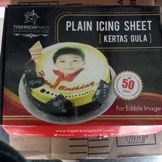 Jual PROMO CETAK EDIBLE PRINT Plain Icing Sheet Tigerson Kertas Gula