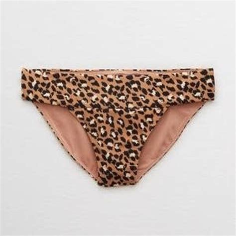 Aerie Leopard Banded Bikini Bottom L Never Worn Depop