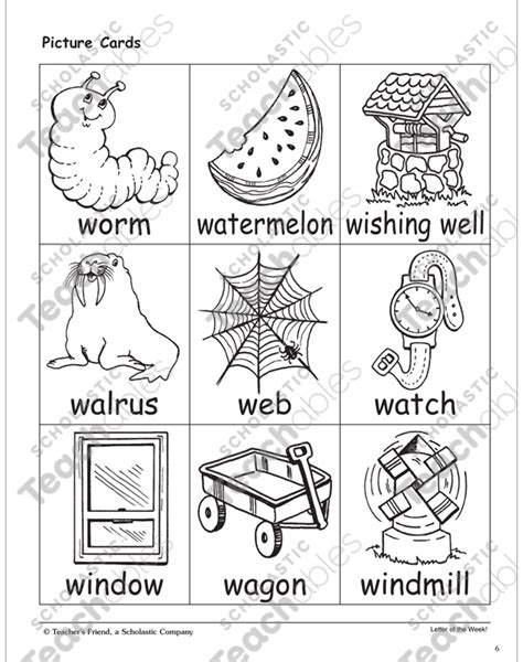 The Letter Ww Alphabet Unit Printable Flash Cards And Skills Sheets