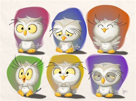 Baby owl stickers :: Behance