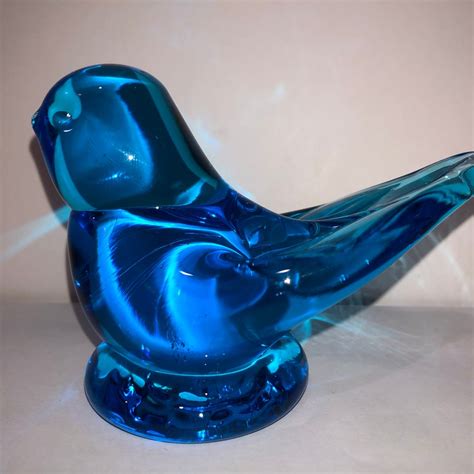 Blown Glass Bluebird Etsy