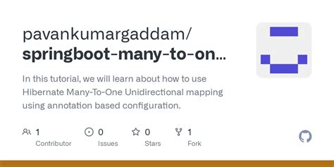 GitHub Pavankumargaddam Springboot Many To One Uni Directional