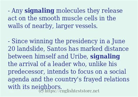 Make sentence of "signaling" - EnglishTestStore Blog