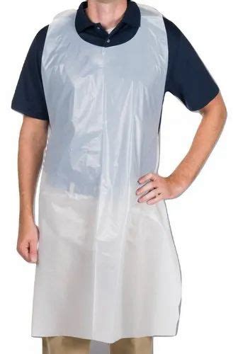 White Plain Plastic Apron For Safety Protection Size Medium At Rs