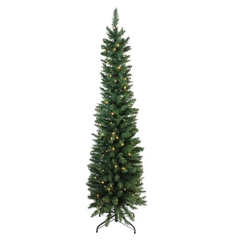 6 X 21 Pre Lit Led Northern Balsam Fir Pencil Artificial Christmas Tree Warm Clear Lights