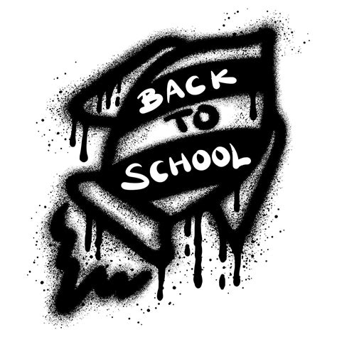 Back To School Graffiti With Black Spray Paint Rocket Ship Isolated