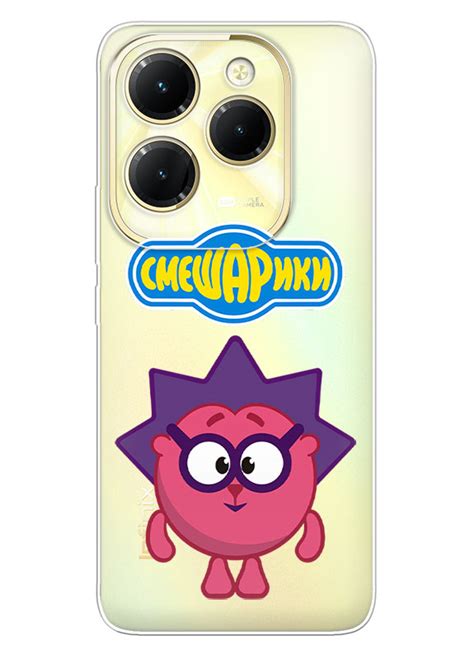 Infinix Hot чехол из прозрачного силикона Smeshariki Смешарики лого с Ежиком