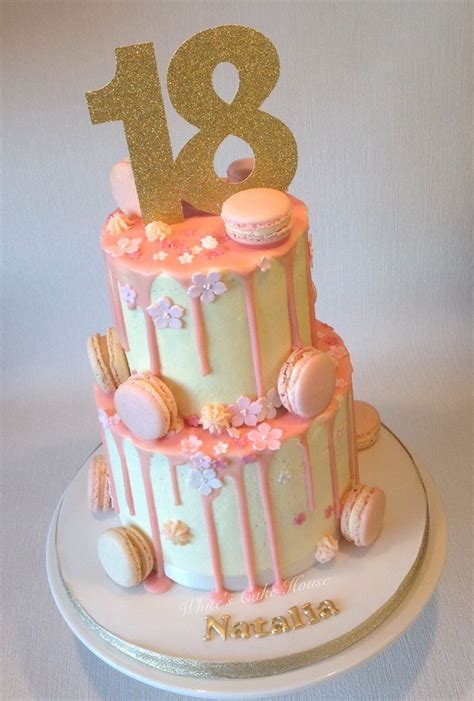 Pretty Two Tiered Drip Birthday Cake Debut Cake 18th Birthday Cake Tiered Cakes Birthday