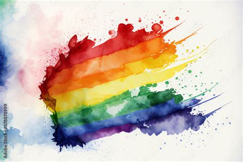 Watercolour Background Colours Of The Pride Flag The Rainbow Symbol Of Homosexual Gay Lesbian