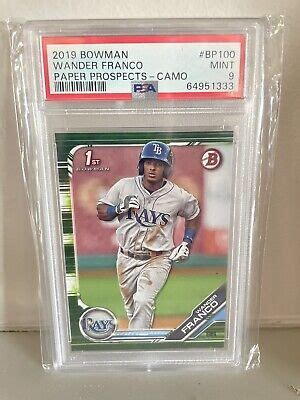 2019 Bowman Paper Prospects Wander Franco Camo Parallel Rookie PSA 9