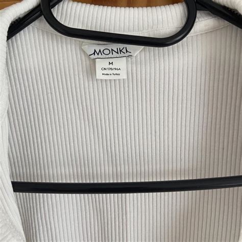 Monki Collar Ribbed Crop Top Size M Depop