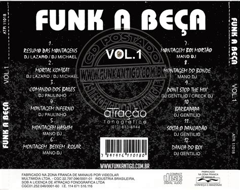 CD Funk a Beça Vol 01 1996 CD ATR 11018 Atração Fonográfica Site